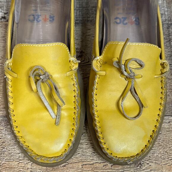 Bed Stu Anthropologie Helena Moccasin Loafer Mustard Yellow Size 9.5 - Picture 2 of 12